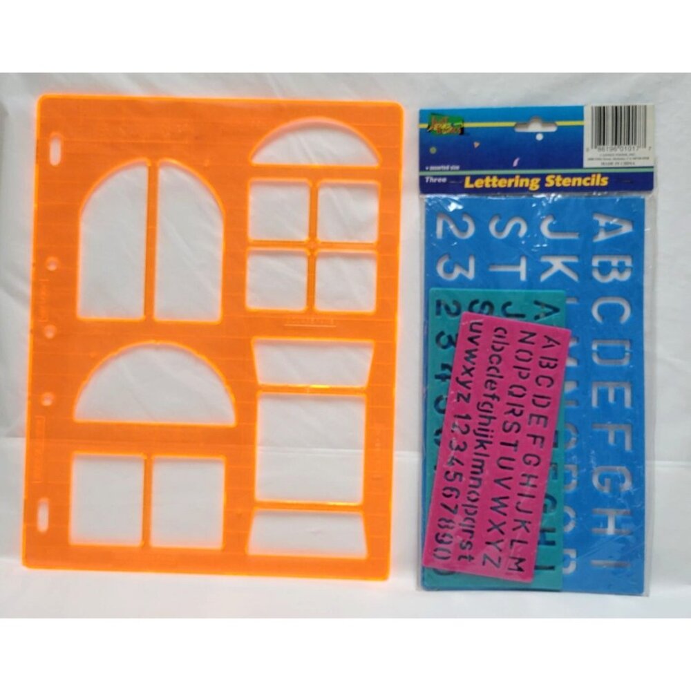 Vintage Fiskars & Just Basics Lettering Templates Stencils For Crafts Design